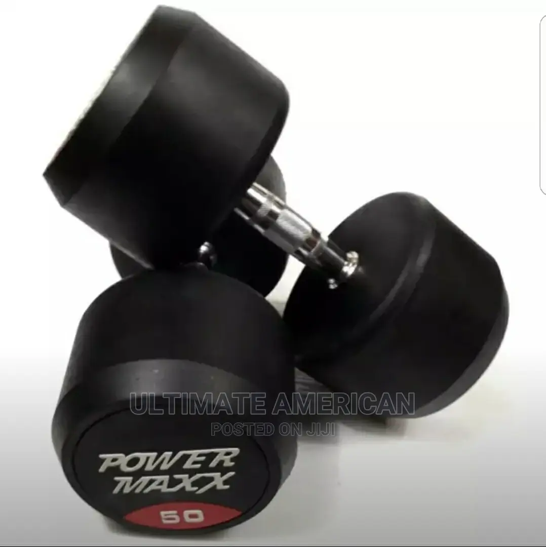 Brand New 50kg Pair Rubber Dumbbell
