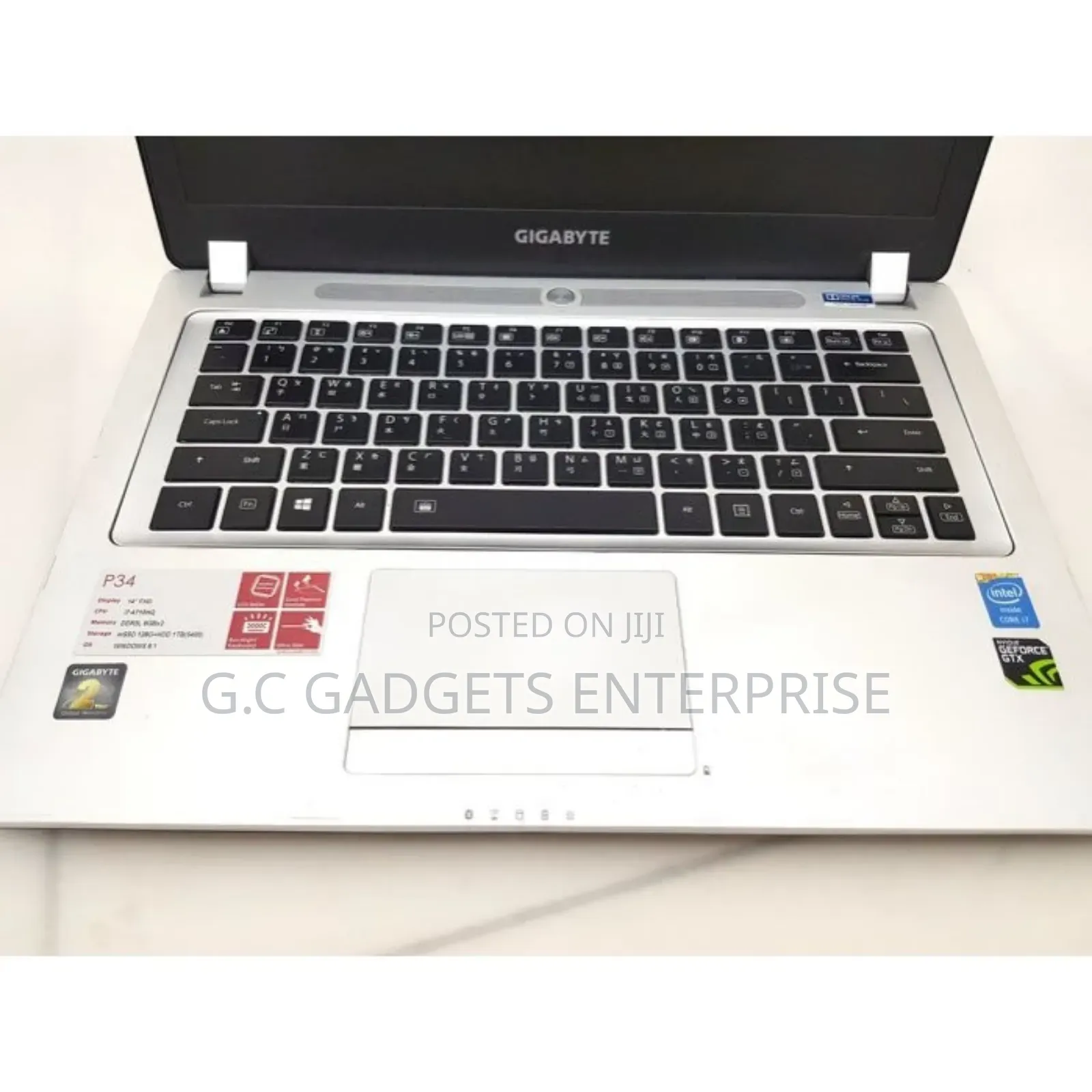 Laptop Gigabyte P34G V7 16GB Intel Core I7 SSD 256GB