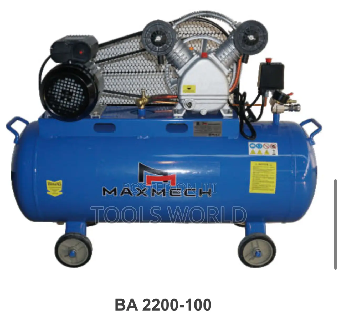 Maxmech 2.2kw 100l Industrial Air Compressor 8 Bar Powerful Air Unit