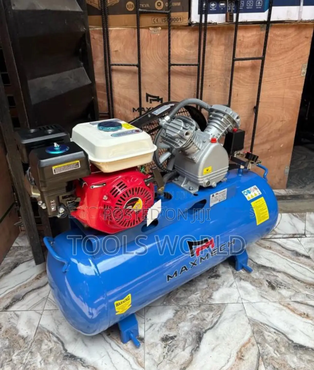 Maxmech 100l Petrol Air Compressor Powerful 6.5hp Industria Grade Unit