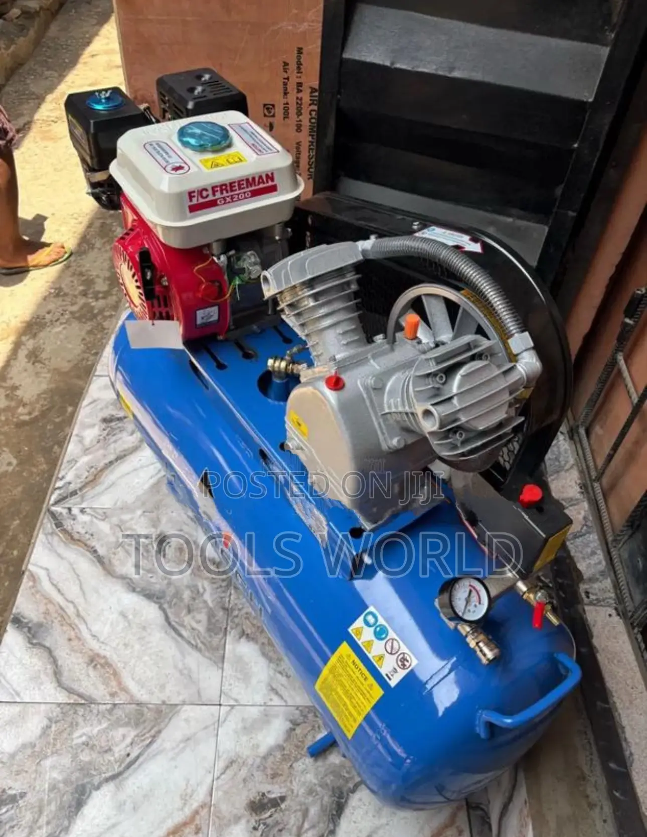 Maxmech 100l Petrol Air Compressor Powerful 6.5hp Industria Grade Unit