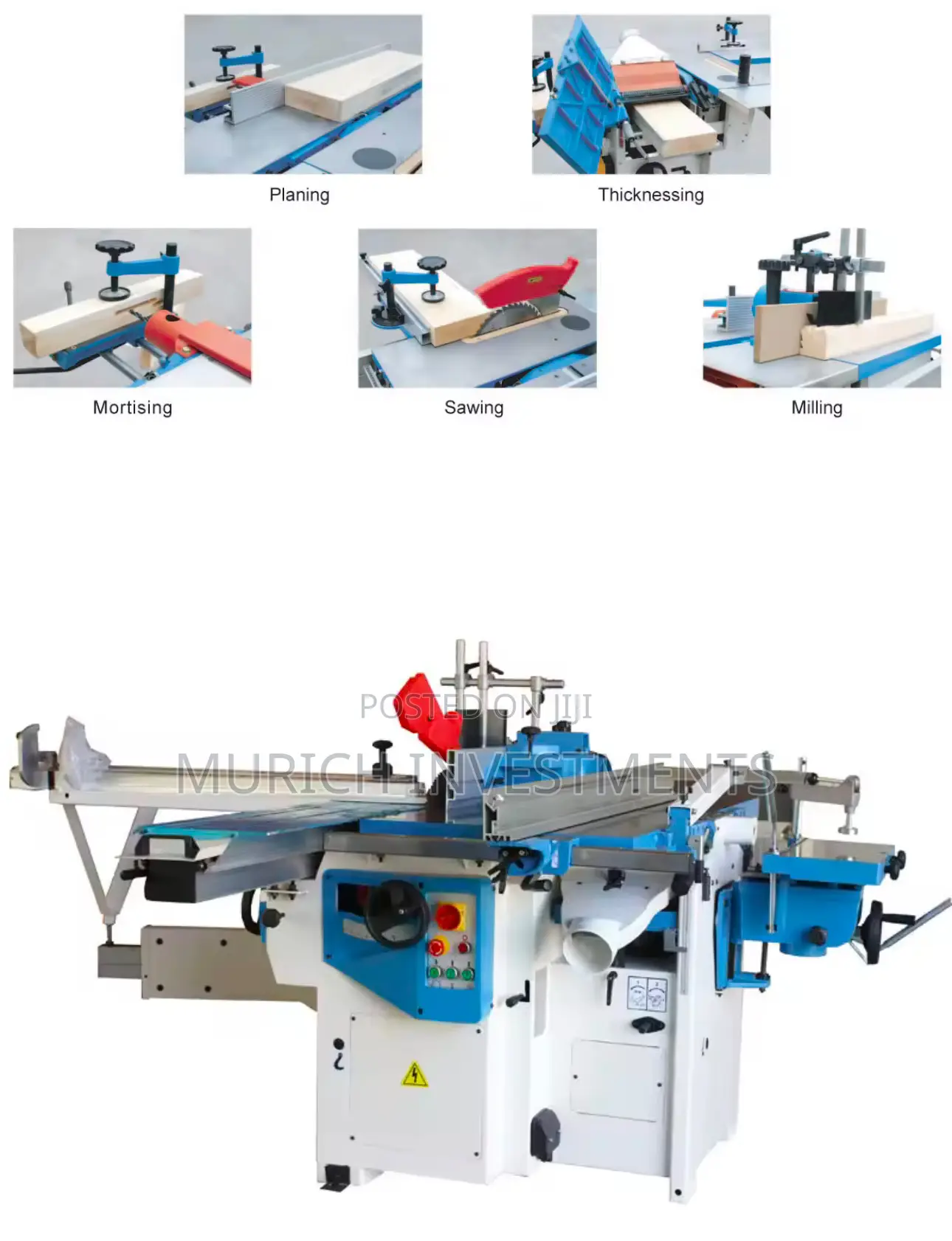 Multi-Functional 6-in-1 Combination Industrial Woodworking Machine