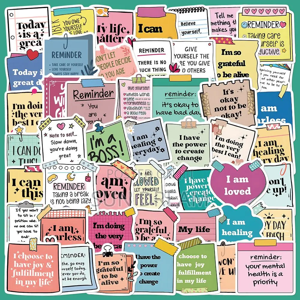 50 Pieces Stickers Home Decoration Self-Confidence Wall Stickers
