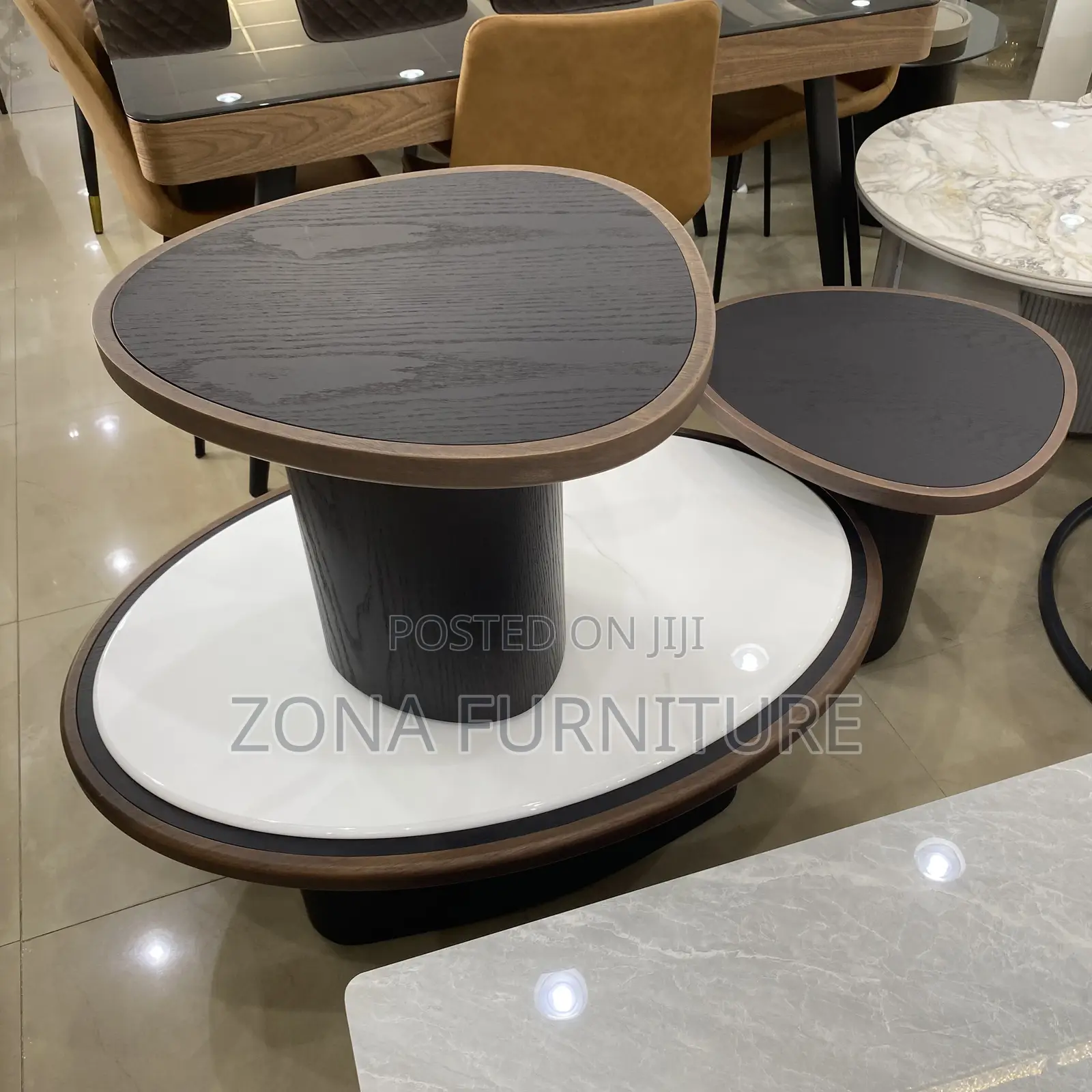 Luxury Wooden Center Table With Two Sides Table