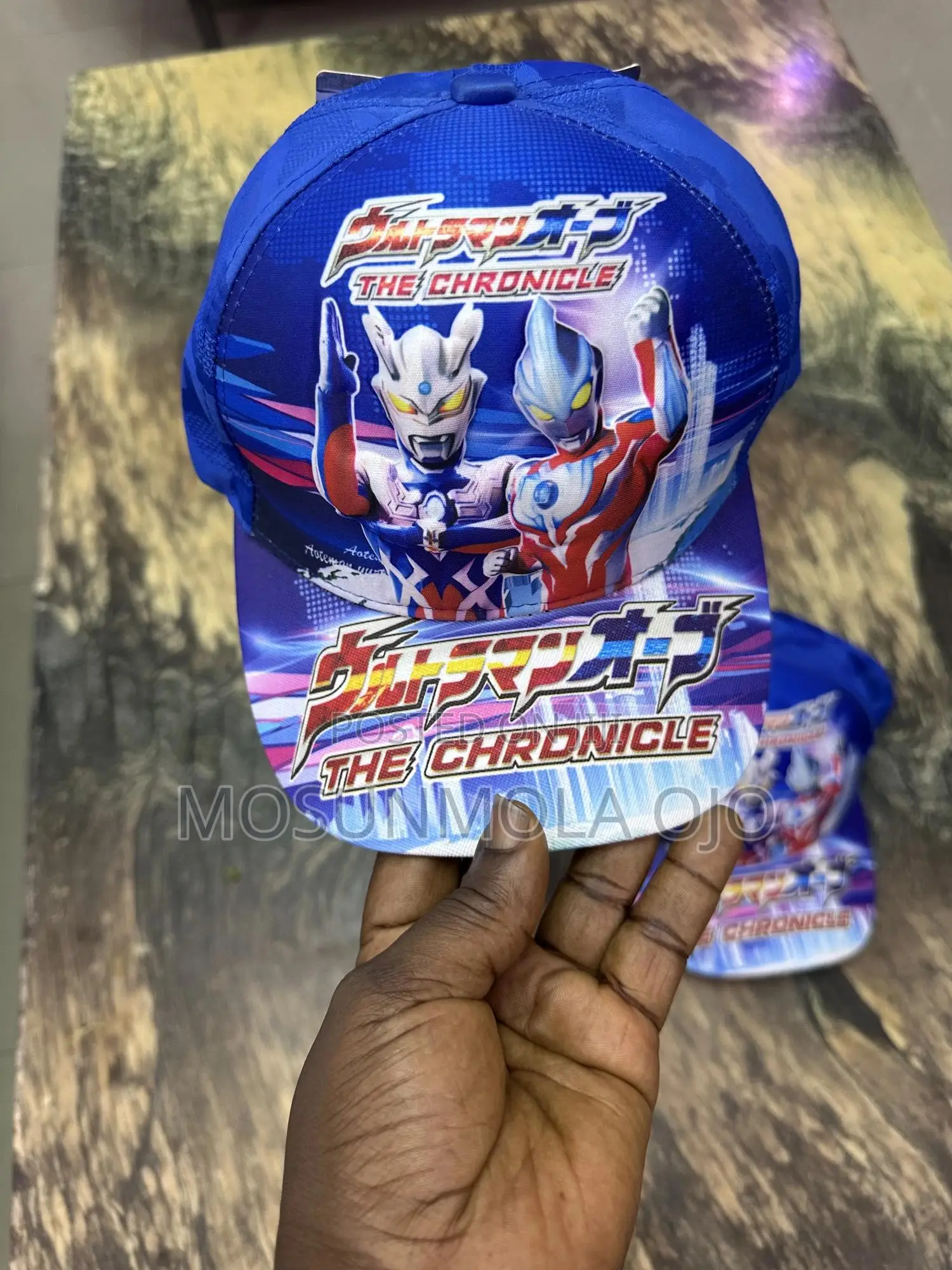 3d Ultraman Superhero Blue Kids Cap