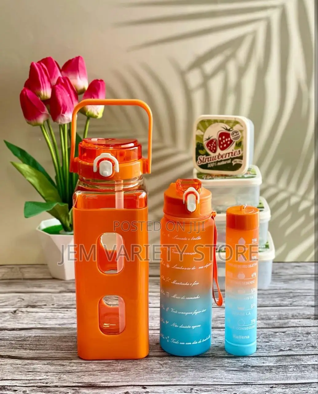 Motivational 3 in 1 Square Water in Different Colors