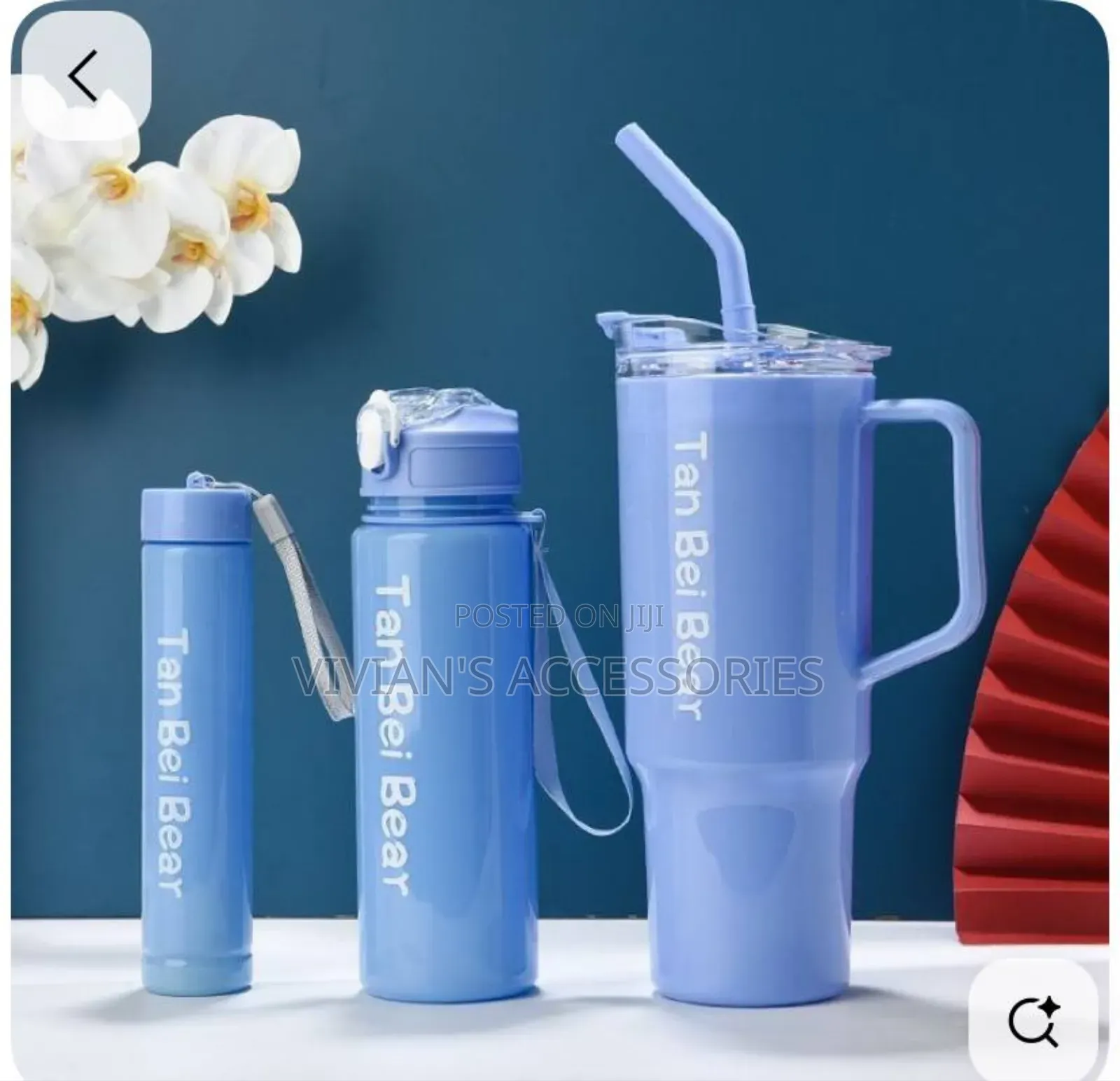 3 in 1 Water Bottle With Straw