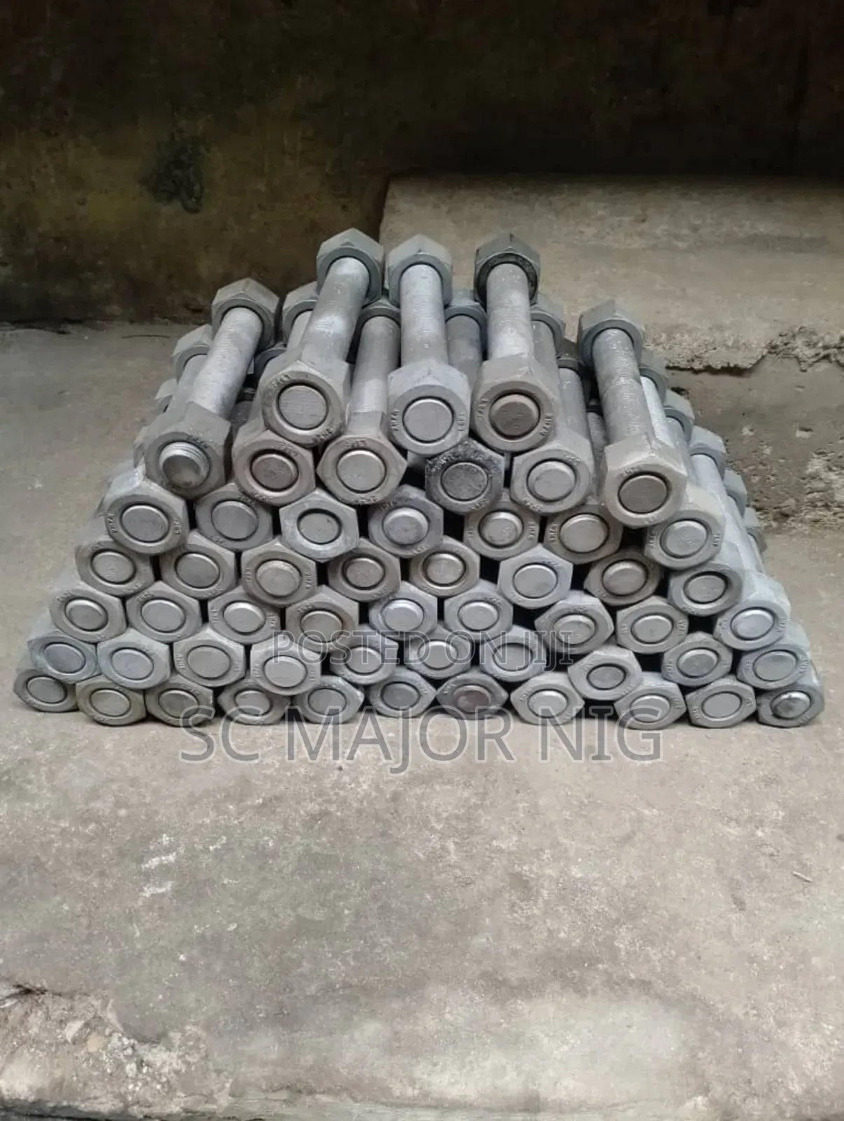 1.7/8x400 Stud Bolt and Nut Hot Dip Galvanized Available in All Sizes