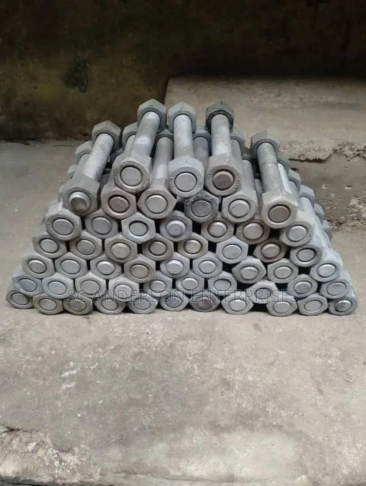 1.7/8x400 Stud Bolt and Nut Hot Dip Galvanized Available in All Sizes