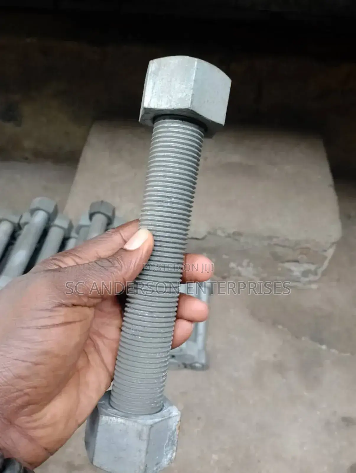 1.7/8x400 Stud Bolt and Nut Hot Dip Galvanized Available in All Sizes