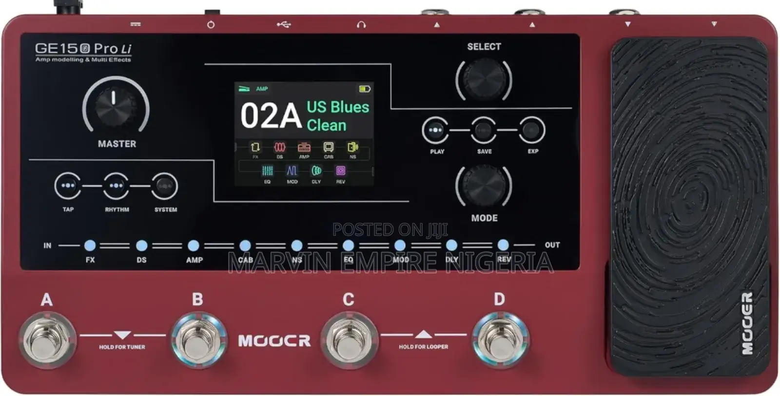 Mooer Ge150 Pro Li Guitar Modelling Multi Effects Pedal Built-in Batt.