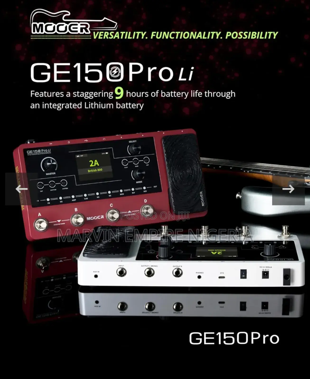 Mooer Ge150 Pro Li Guitar Modelling Multi Effects Pedal Built-in Batt.