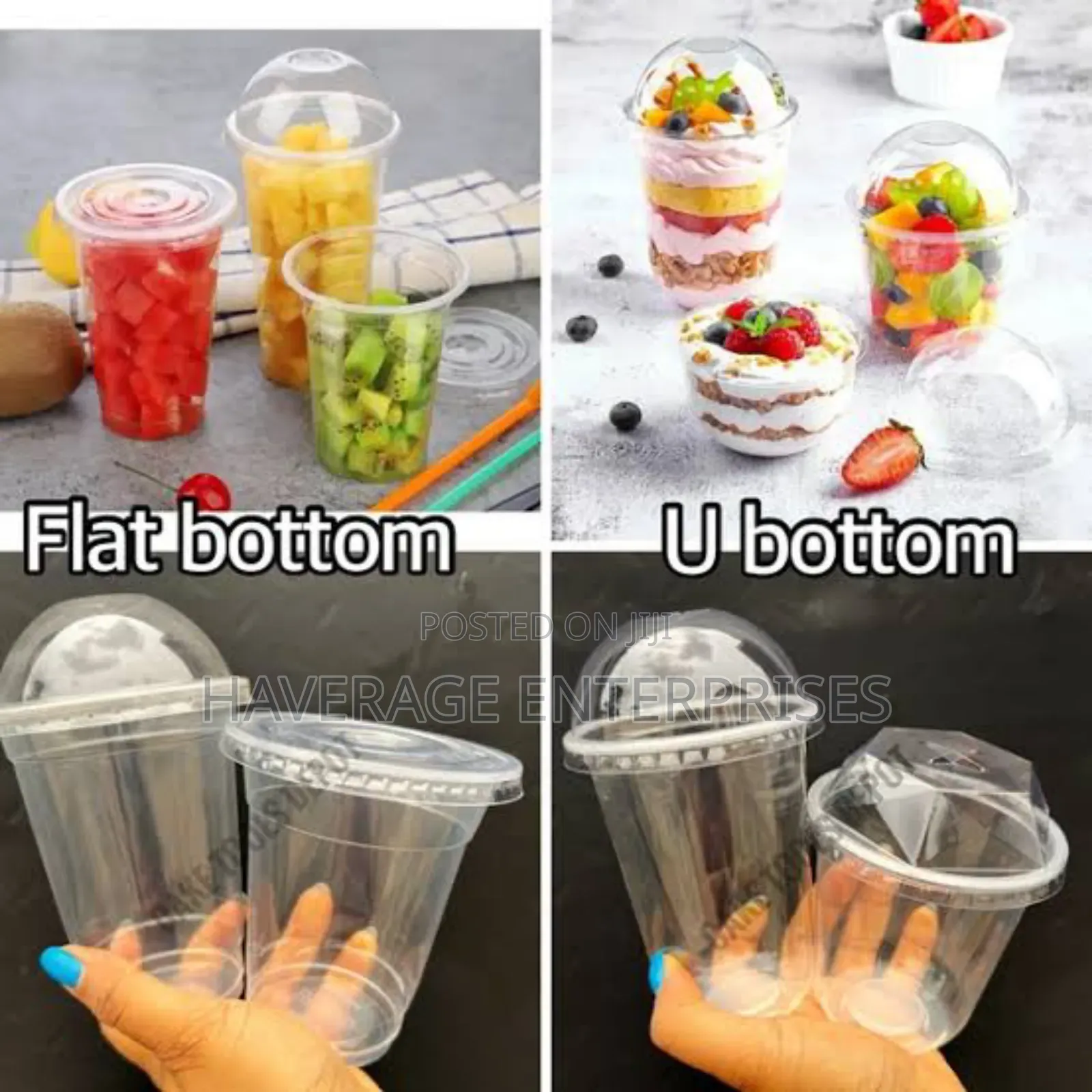 Parfait Cups - 100/1,000pces With Dome Lids & Inserter 12ozt