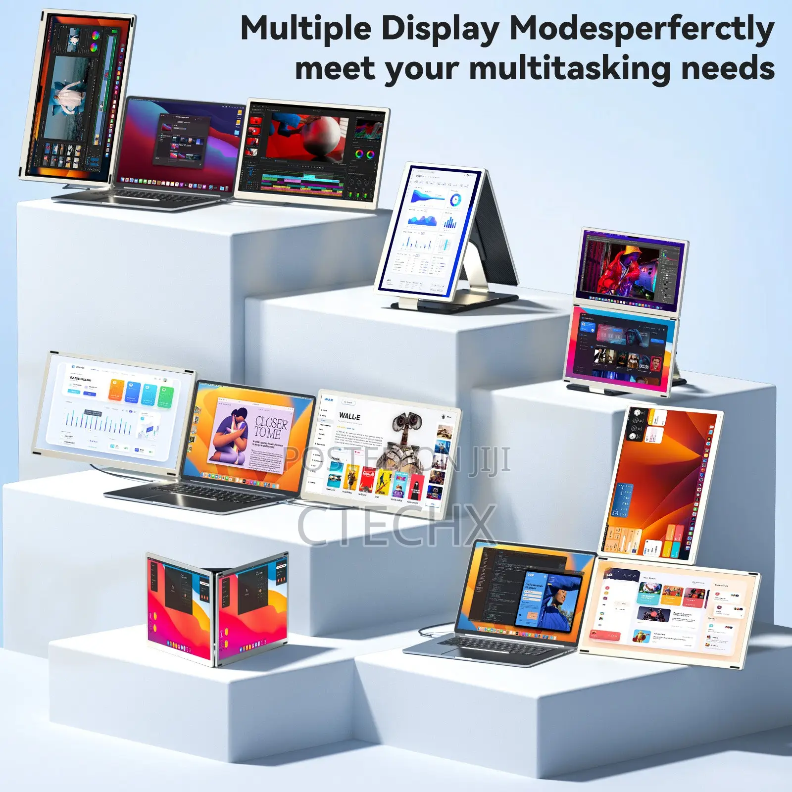 15.6 Inch Triple Display Screen Extender. Ultra Slim Portable Monitor