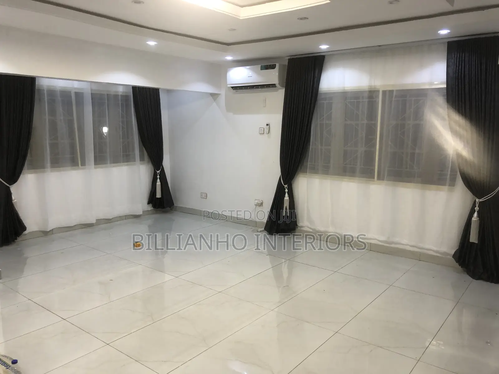Automated Dark Gray Curtains