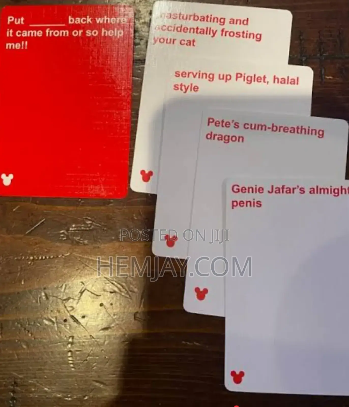 Card Against Disney "18+ Christmas Holidays Nasty Card of All Time