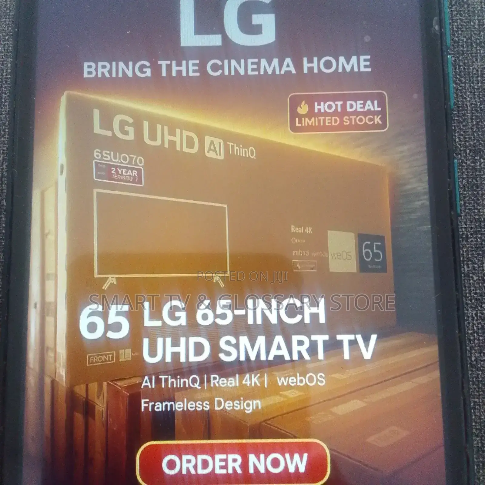 65 Inches Smart Tv With in-Built Bluetooth Wifi Google
