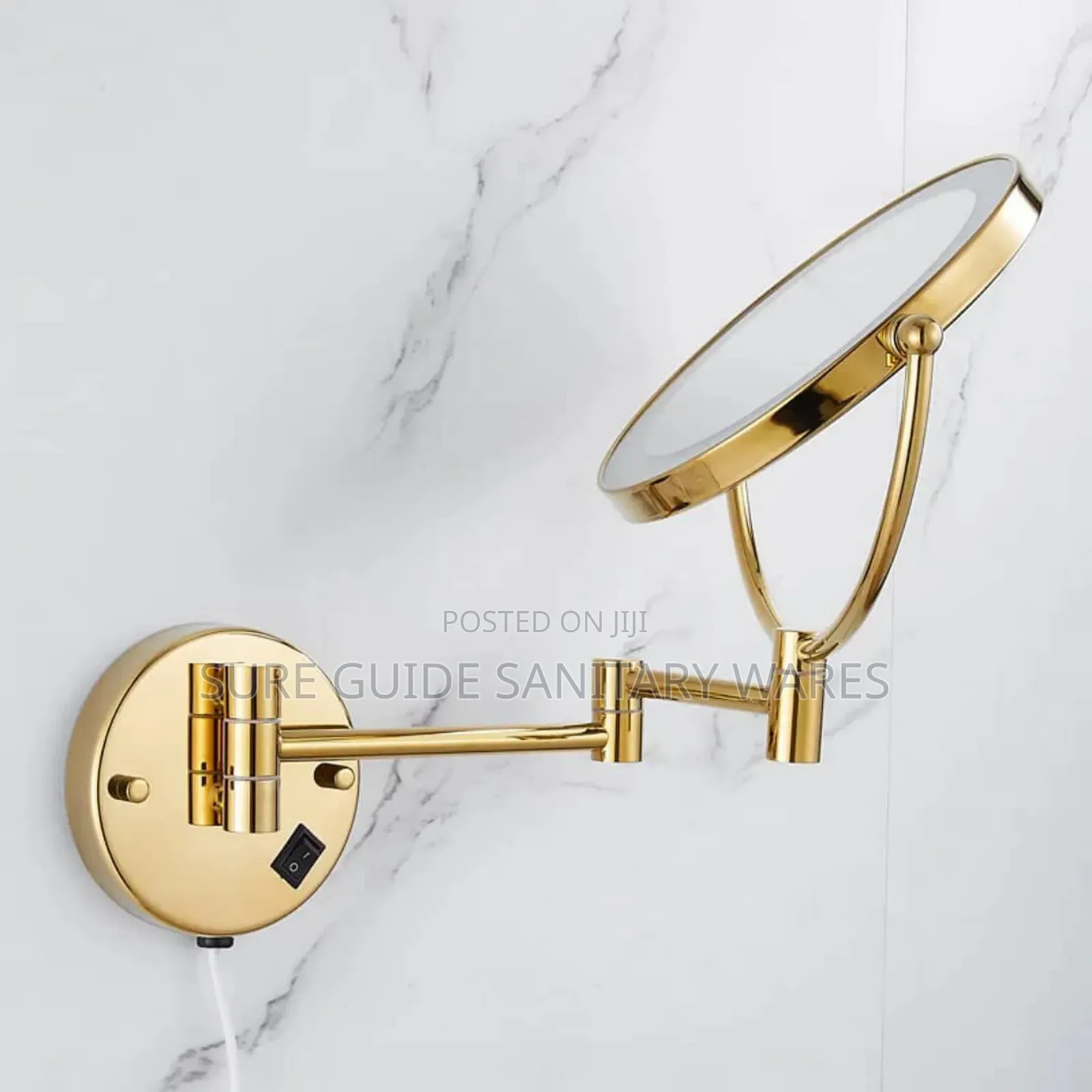 Gold Wall Mount Magnify Mirror