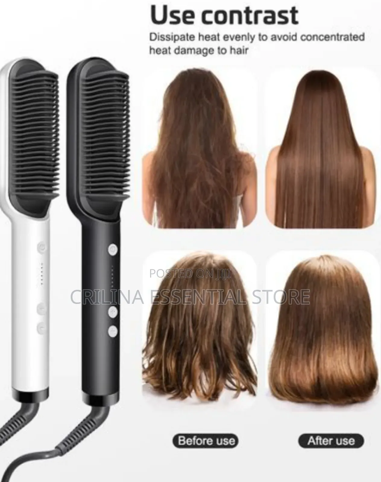 2-in-1 Hot-Air Hair Styling Comb Straightener Hair Brush