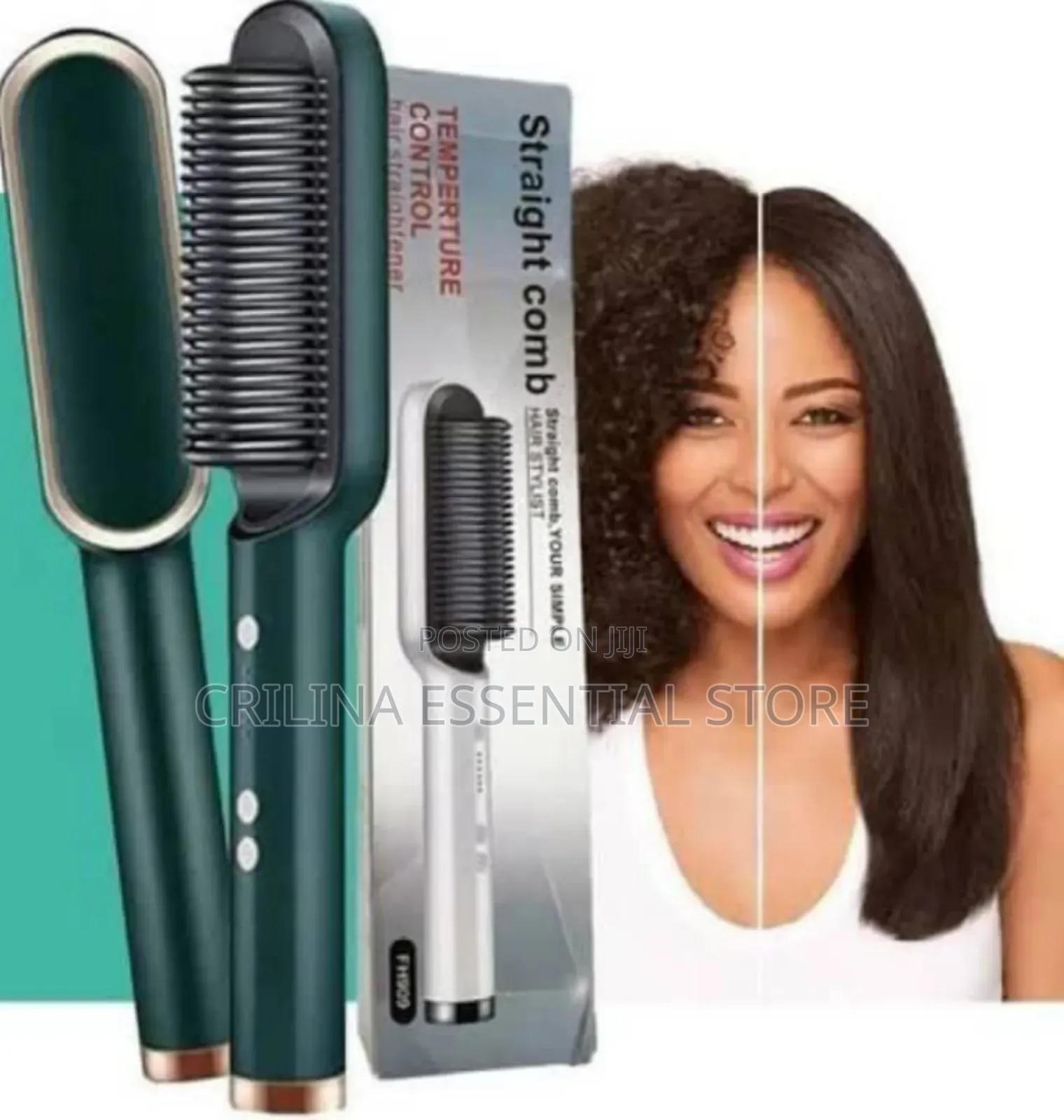 2-in-1 Hot-Air Hair Styling Comb Straightener Hair Brush