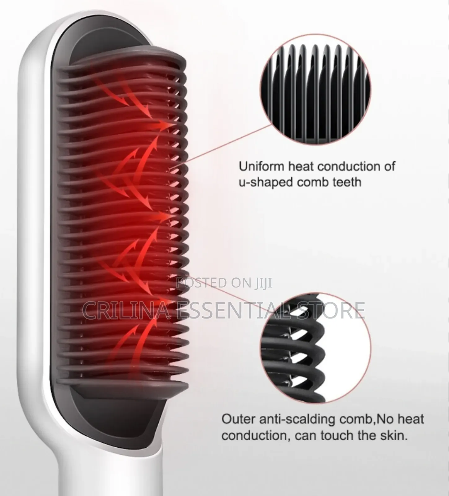 2-in-1 Hot-Air Hair Styling Comb Straightener Hair Brush