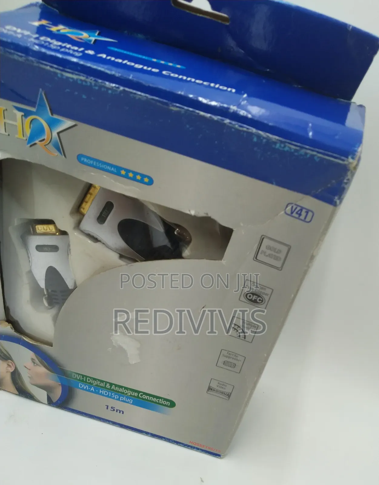 Hq Dvi-a (Dvi-I) to Vga Cable - 1.5m, Gold-Plated (Brand New)