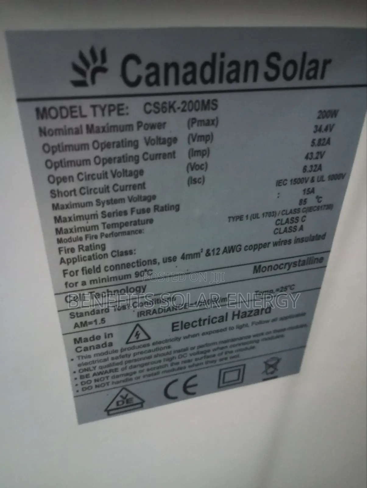 200w Canadian Panel