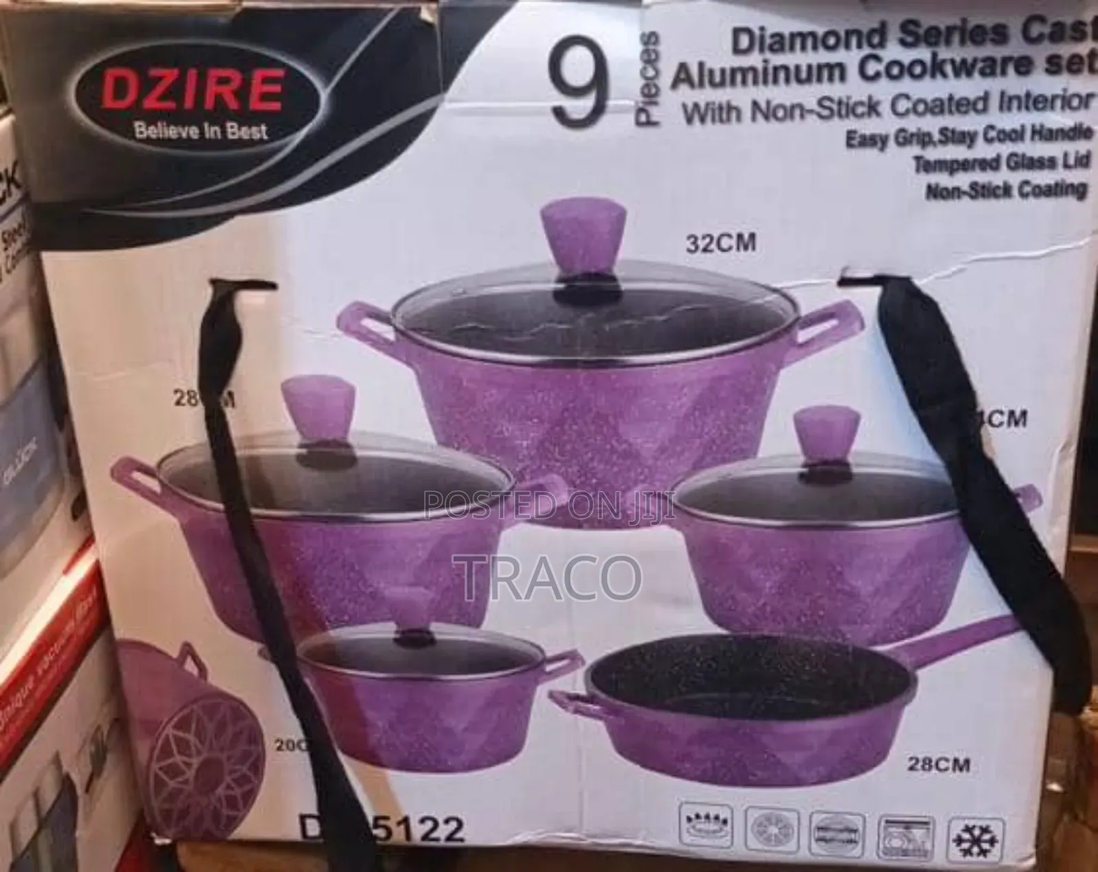 Dzire 9pcs Diamond Series Cast Aluminum Cookware Set