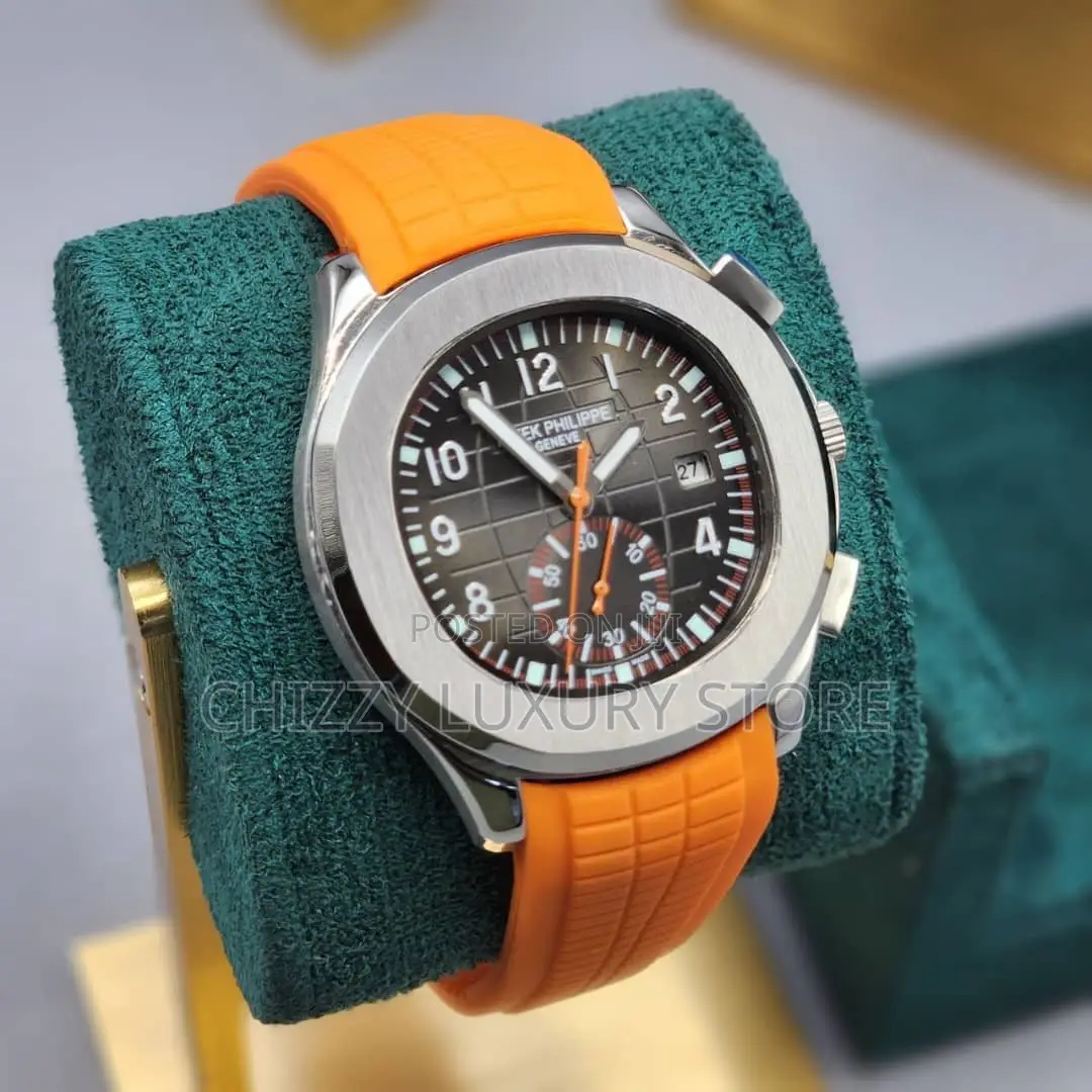 Patek Philippe Quality Luxury Men Rubber Strap Wristwatch