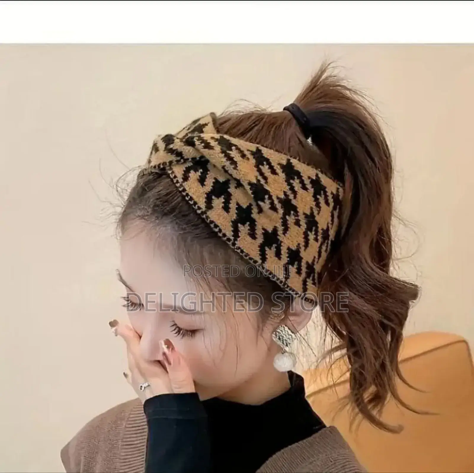 Women Classic Houndstooth -Elegant Hair Band