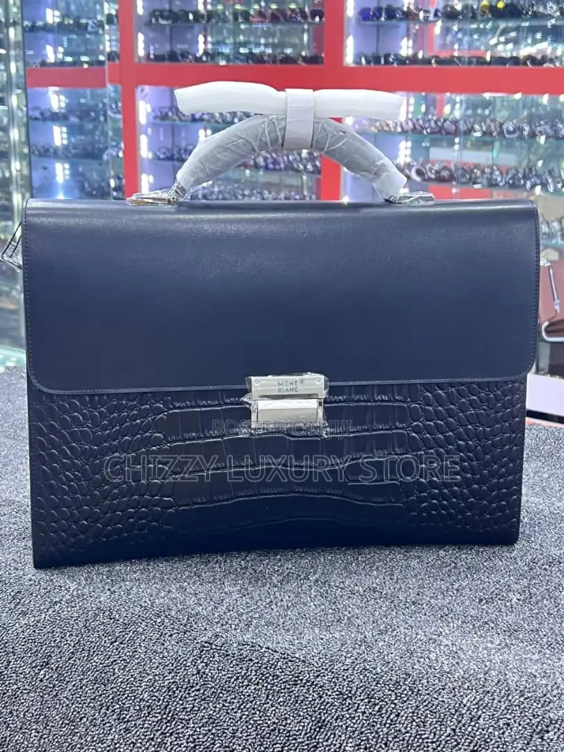 Mont Blanc Quality Luxury Men Genuine Leather Bag