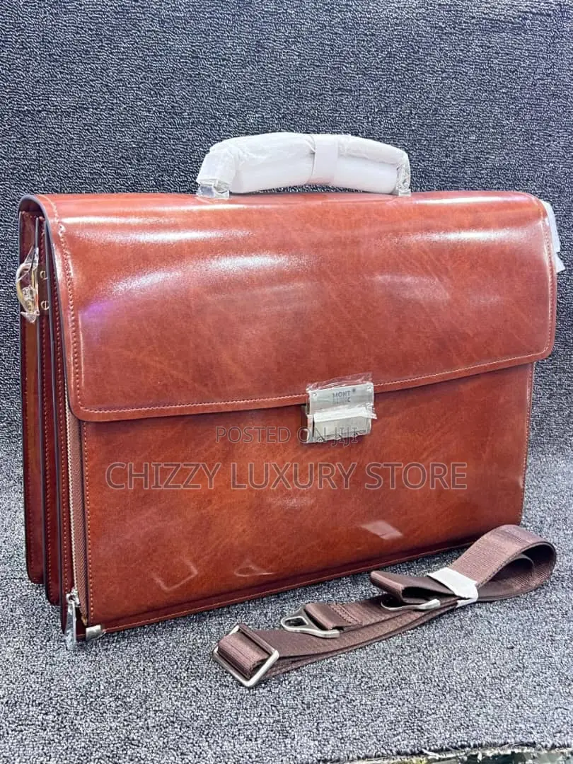 Mont Blanc Quality Luxury Men Genuine Leather Bag