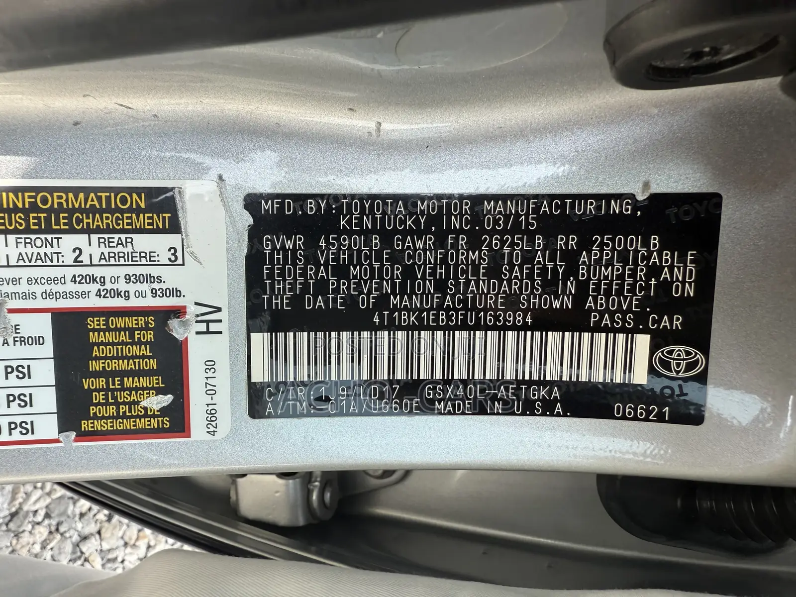 Toyota Avalon 2015 Silver