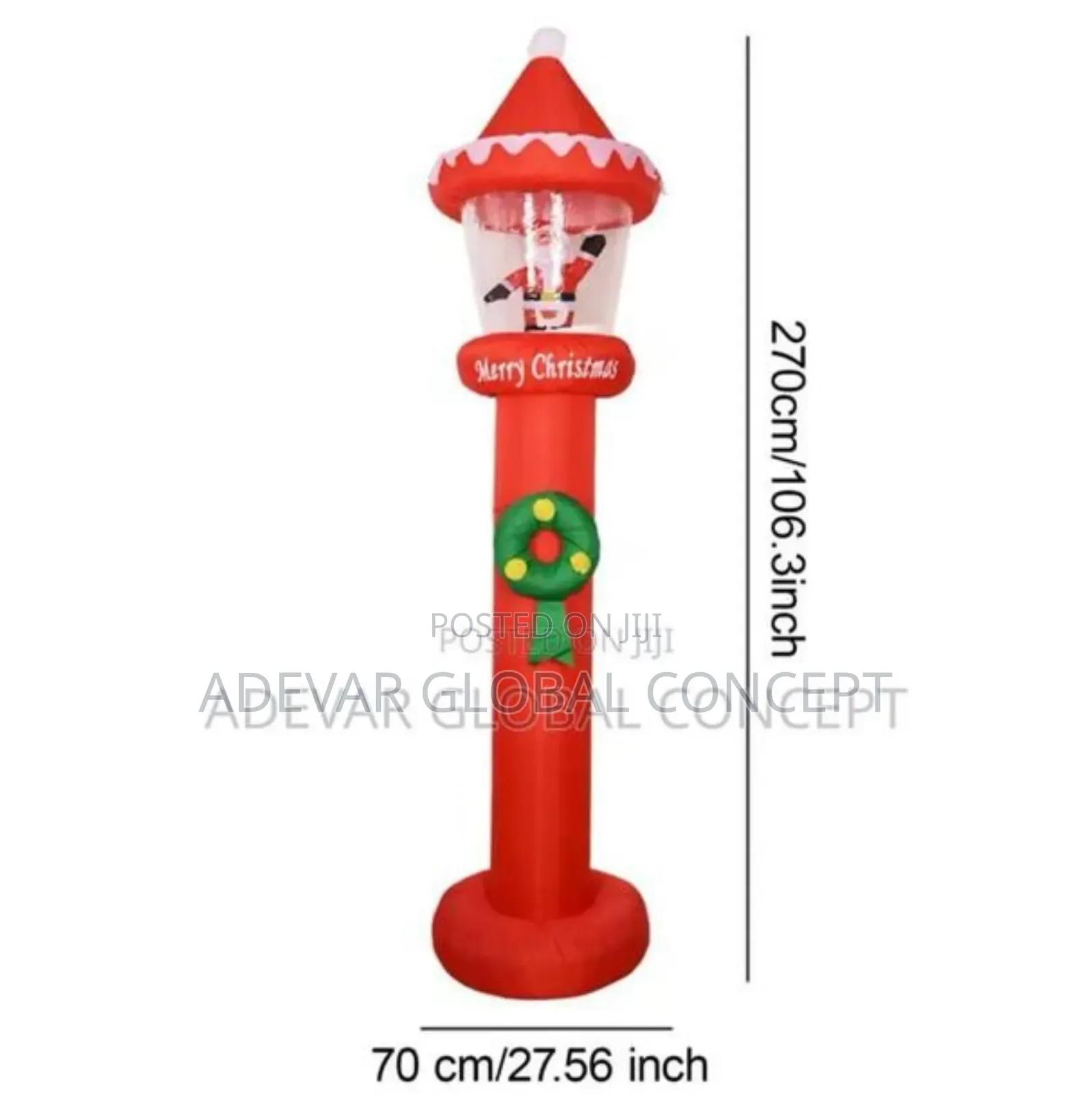 9ft Christmas Inflatable Santa With Led Lights Large Cute Ornament