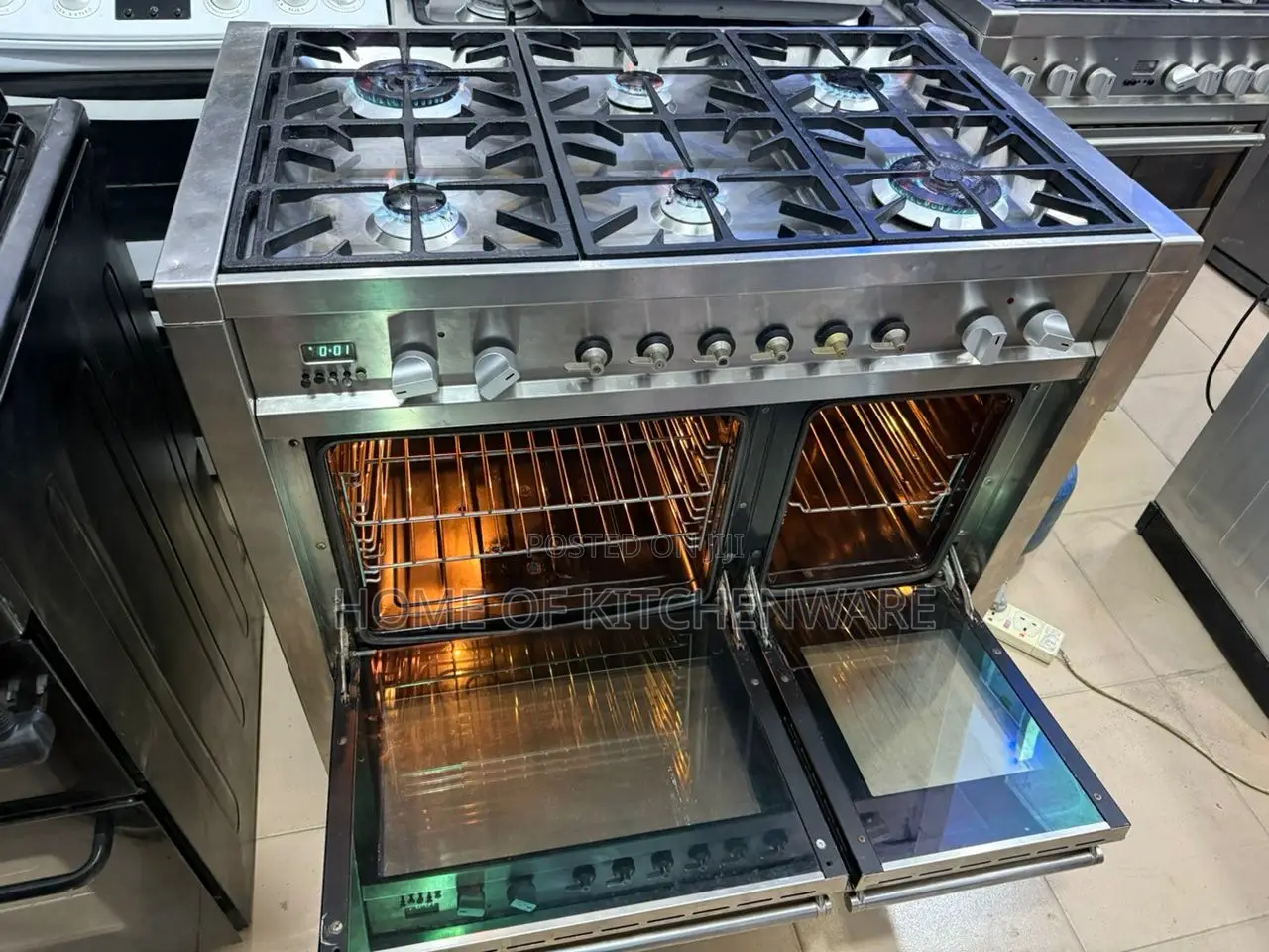 6burner Standing Gas Cooker With Double Door Oven and Grill