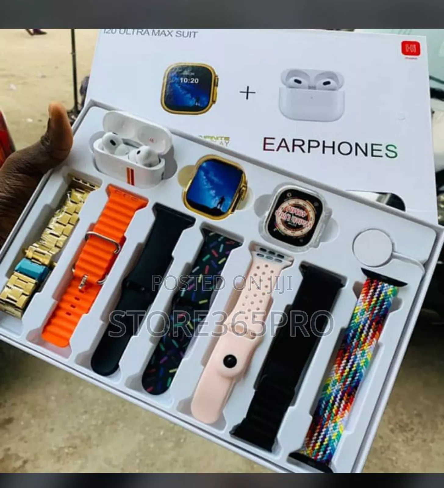 I20 Ultra 3 Max Smart Watch Free Airpod, 7 Straps, Free Airpod Pouch