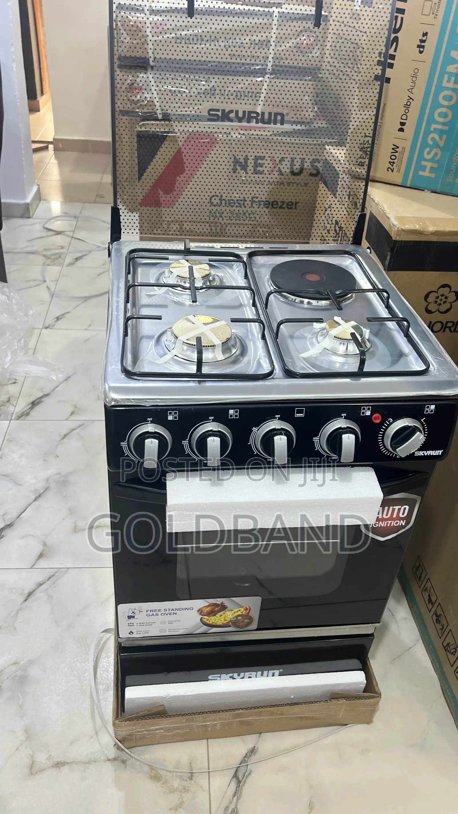Skyrun 3+1 Auto Ignition Gas Cooker – Compact Design