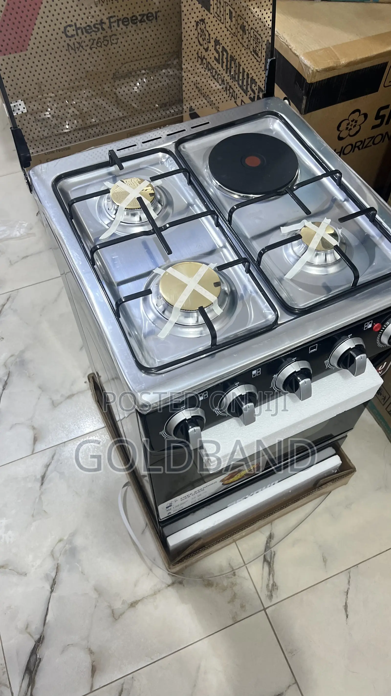 Skyrun 3+1 Gas Cooker – Strong Flame, Low Gas Use