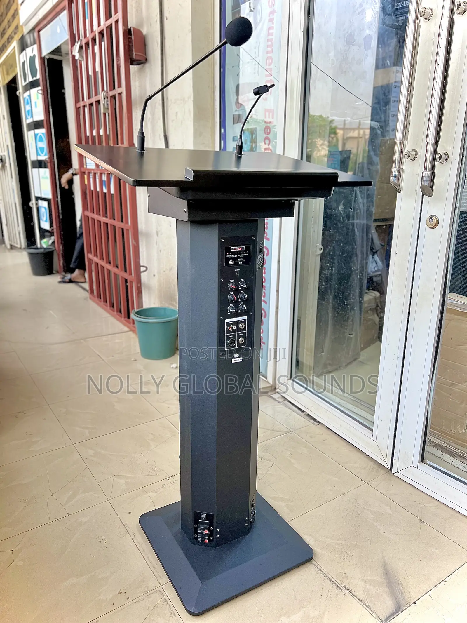 Soundlab Rechargeable Electronic Lectern Podium Stand (2 Wireless Mic)