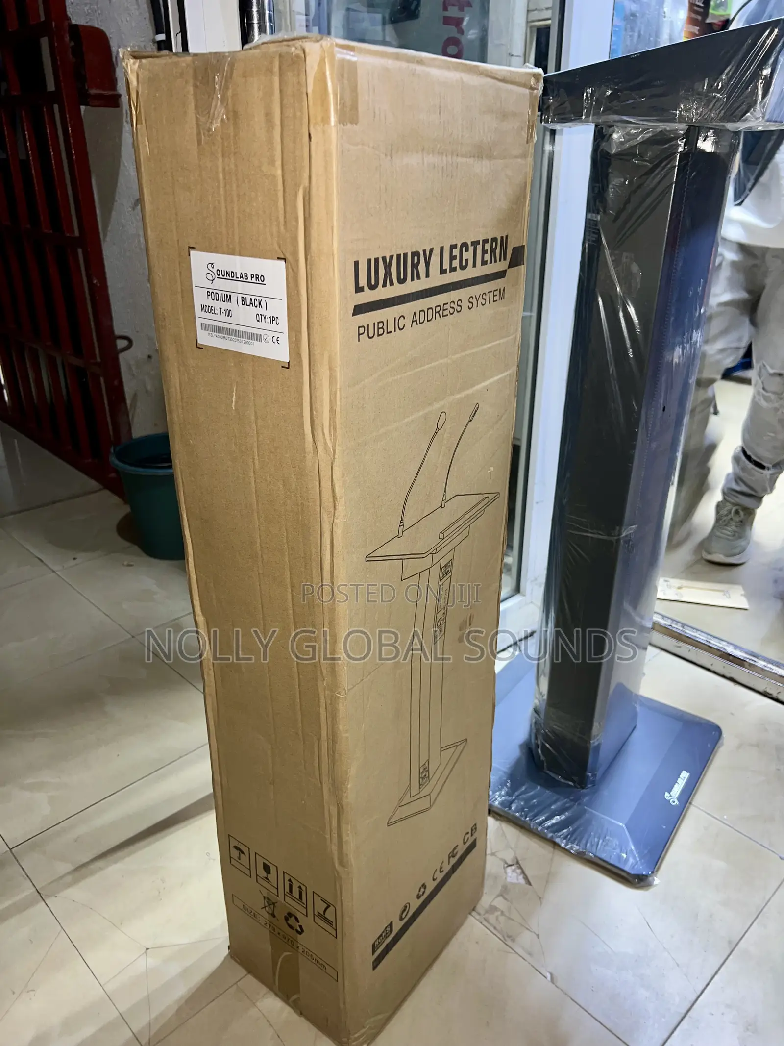 Soundlab Rechargeable Electronic Lectern Podium Stand (2 Wireless Mic)