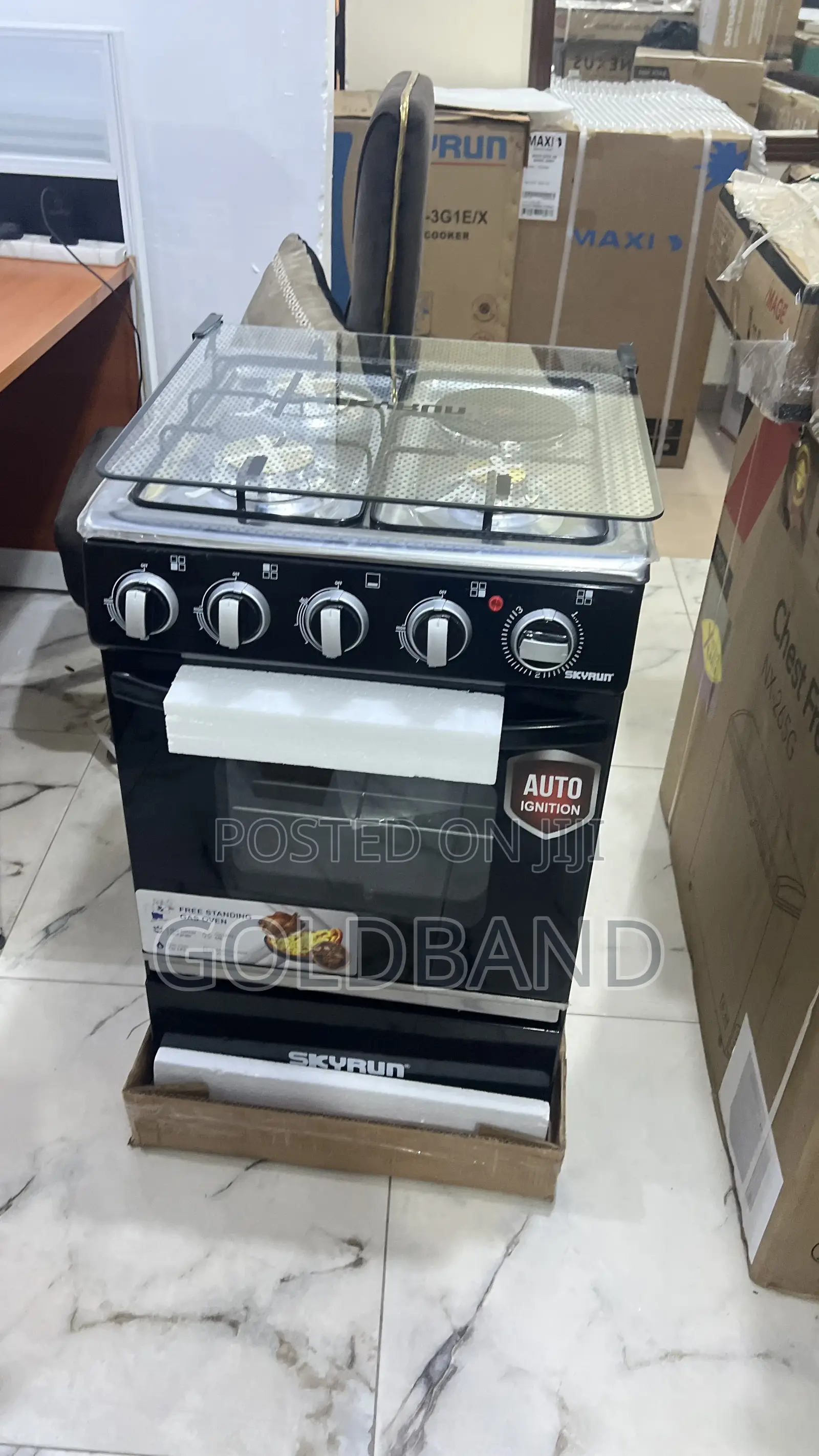 Skyrun 3+1 Gas Cooker – Modern Auto Ignition Model