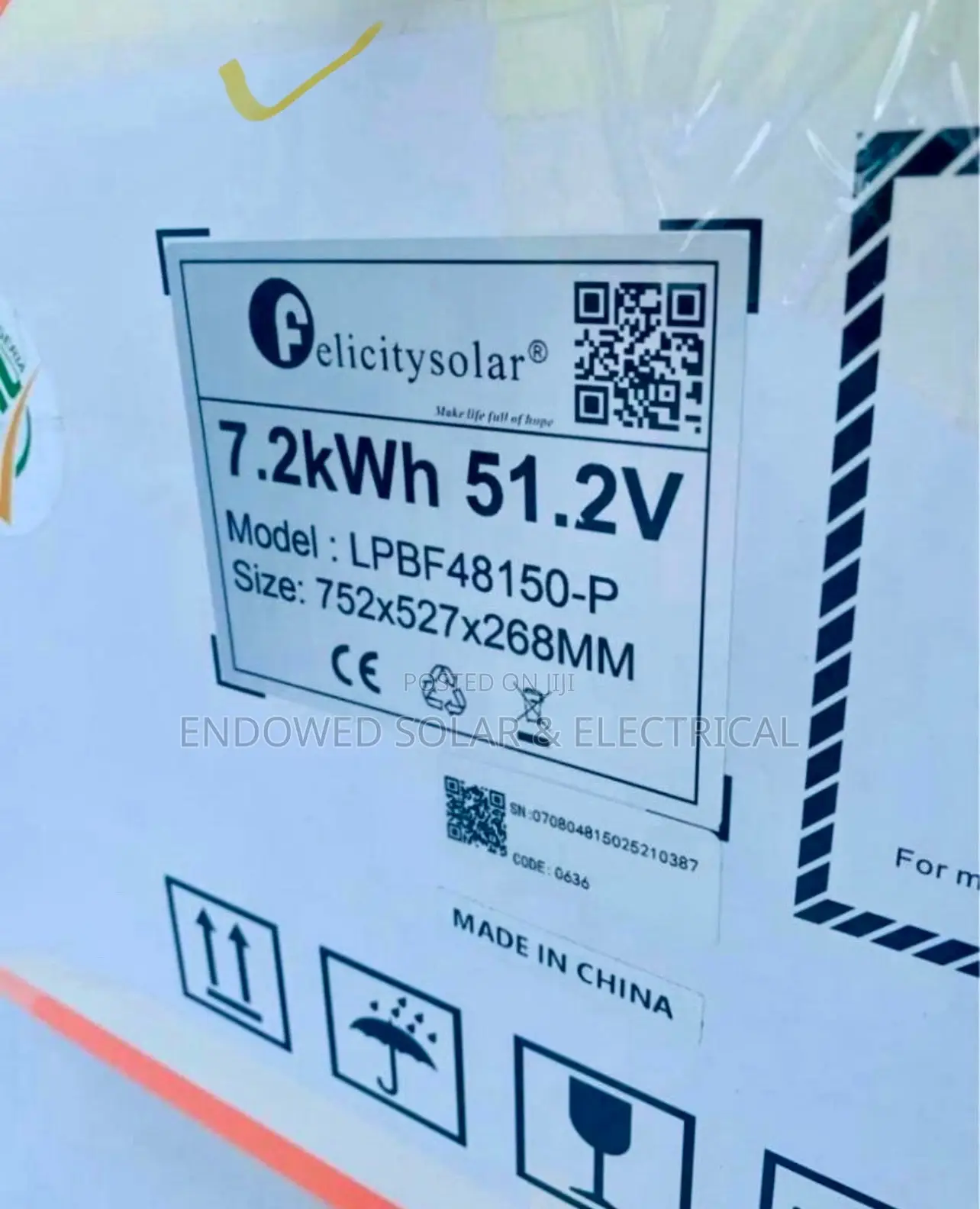 7.2kwh 51.2v LBPF Felicity Lithium Iron Batteries Are Available