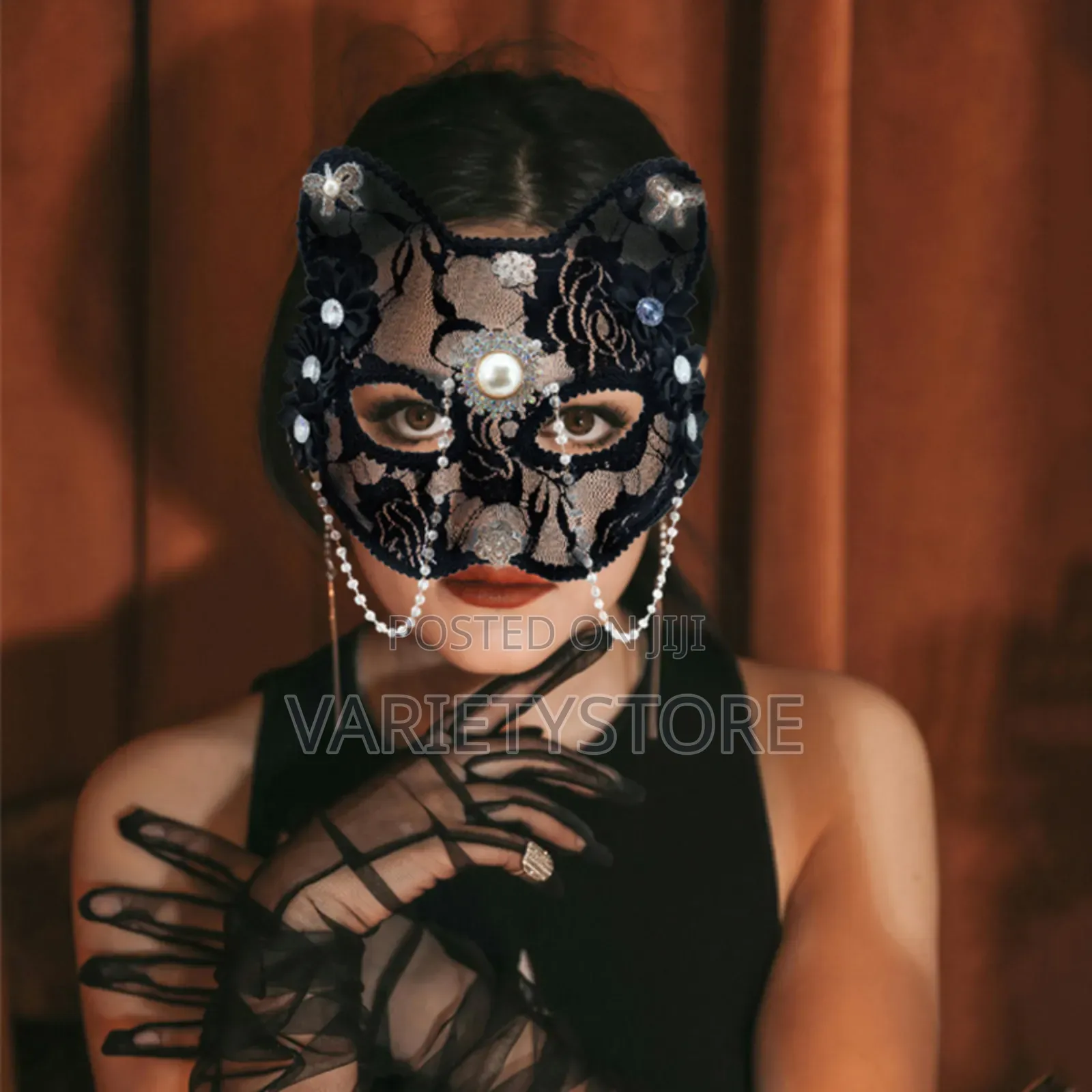 Women Sexy Lace Half Face Cat Mask