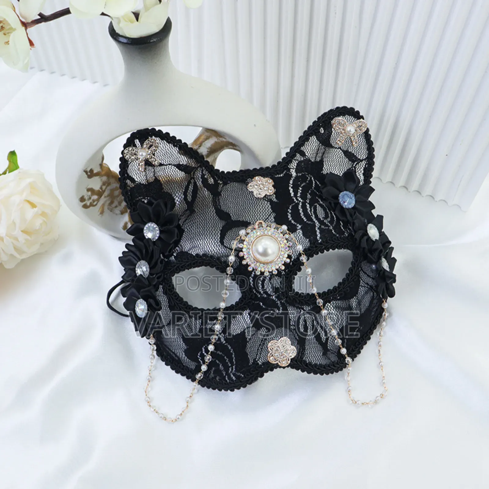 Women Sexy Lace Half Face Cat Mask