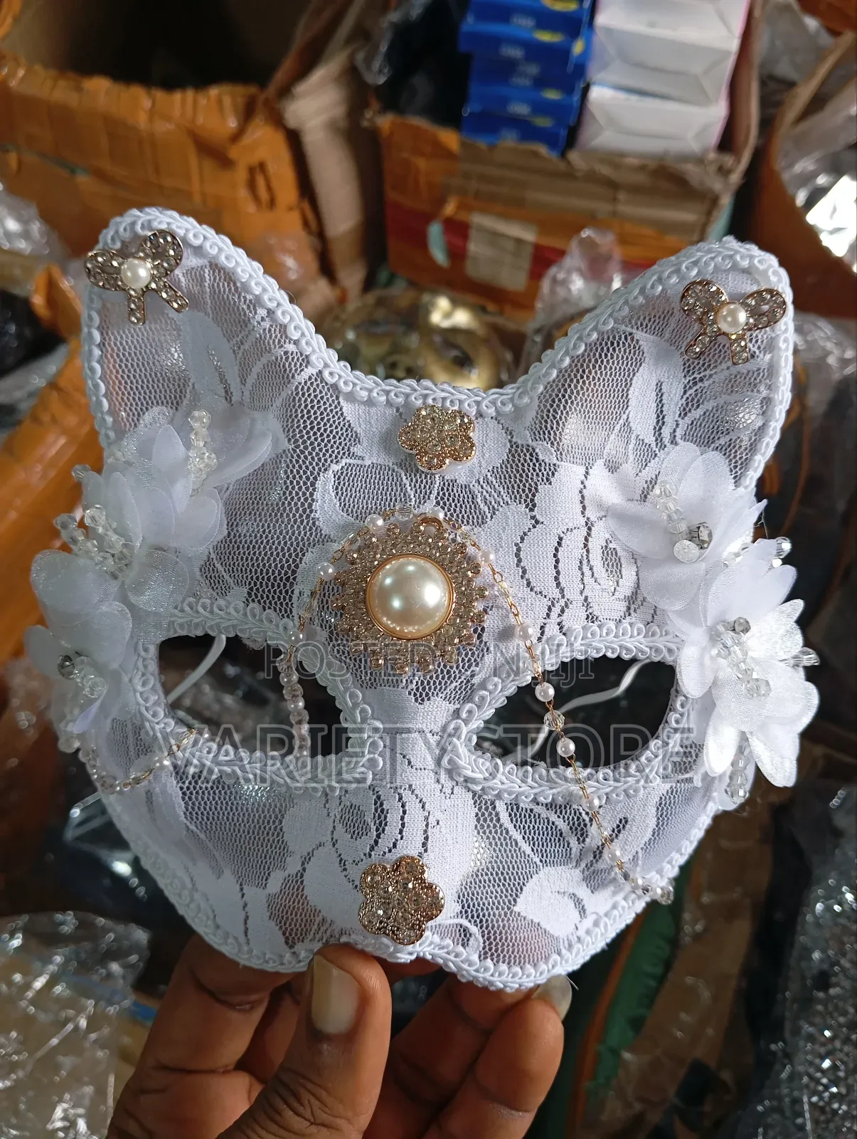 Women Sexy Lace Half Face Cat Mask