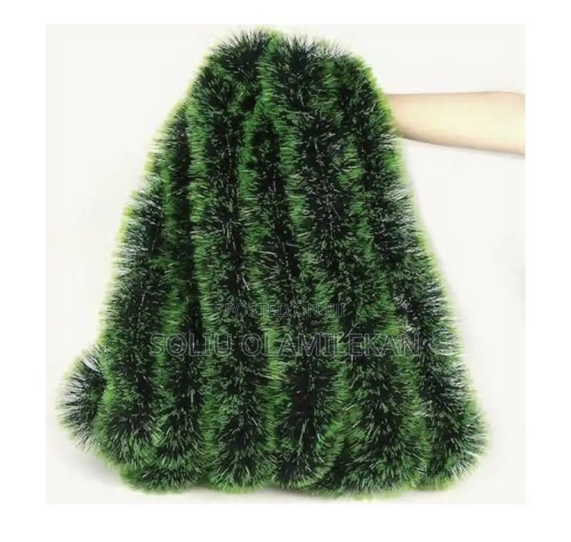12pcs Christmas Bling Edged Green Tinsel Garlands