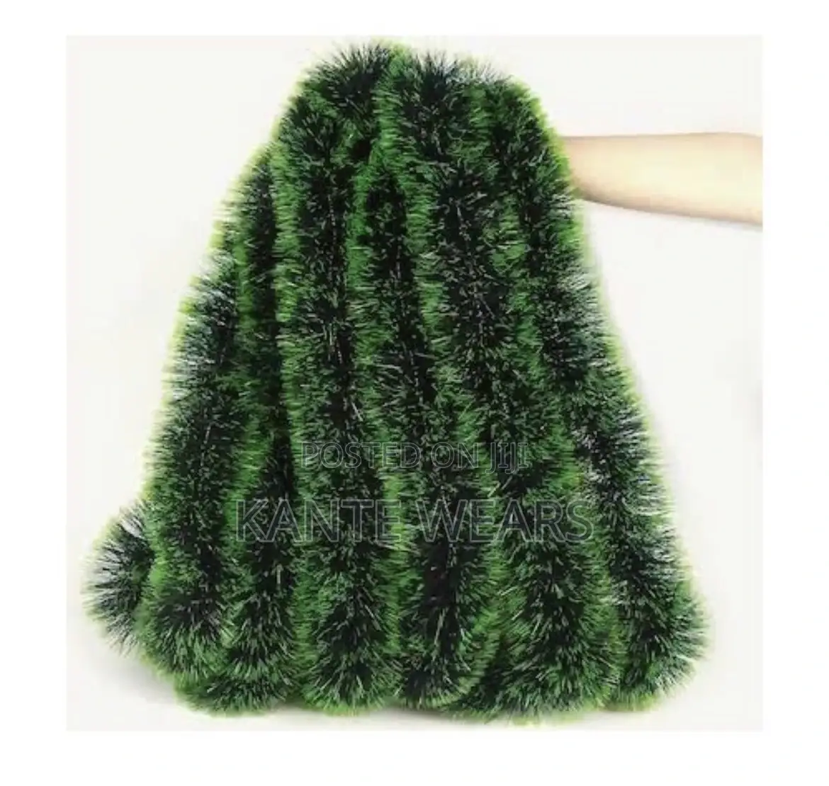 12pcs Christmas Bling Edged Green Tinsel Garlands