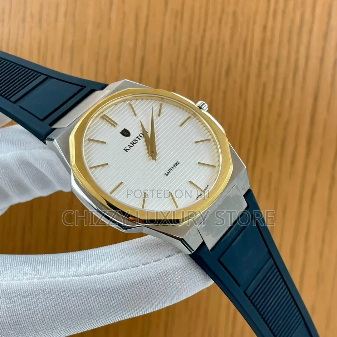 Karston Quality Luxury Men Automatic Engine Rubber Strap Wristwatch
