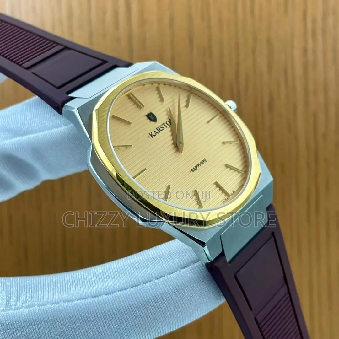 Karston Quality Luxury Men Automatic Engine Rubber Strap Wristwatch