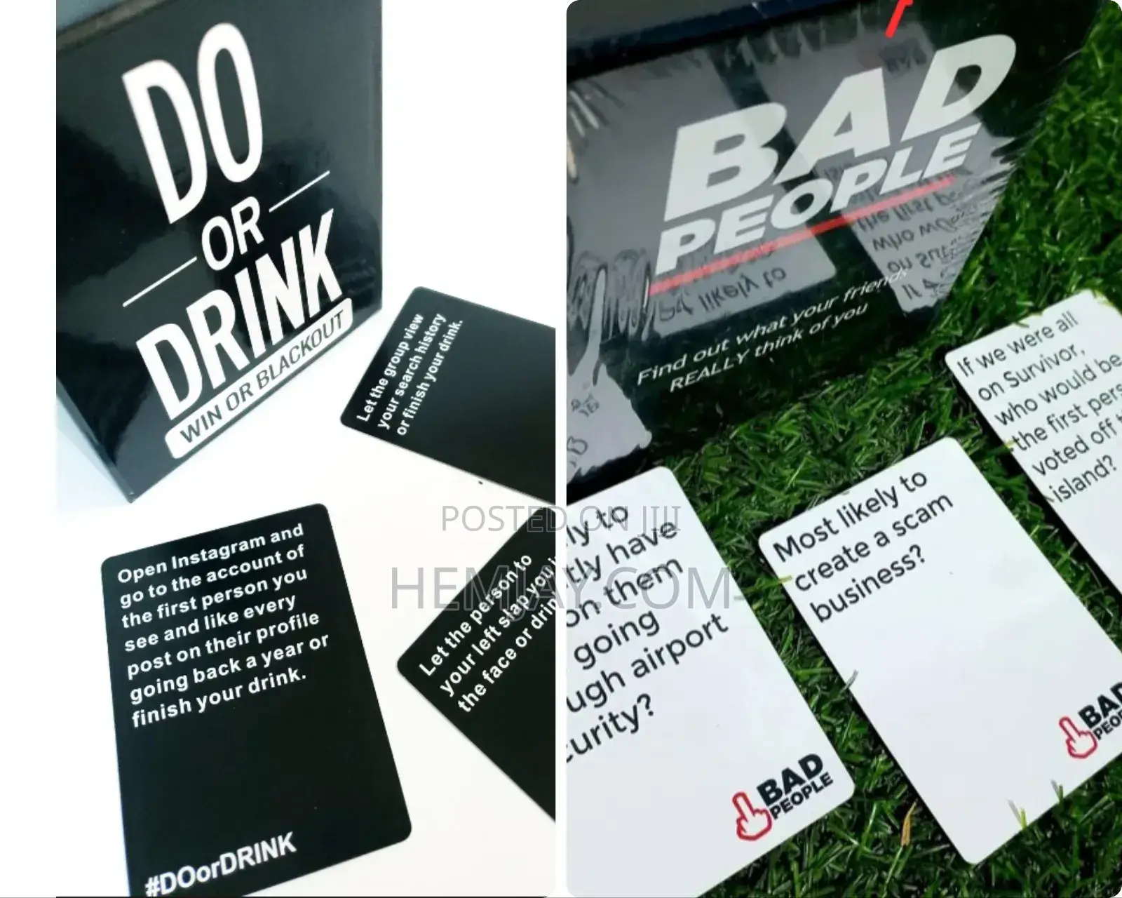 Card Game= Do or Drink/ Bad People (Know People Motives Through Fun)
